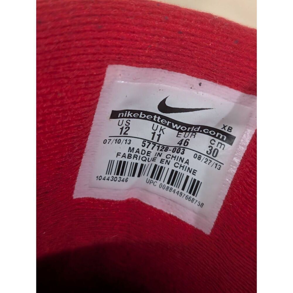 Nike Flight AC High Tops Grey Red Mens 12 Nubuck Leather 577128-003 2013 RARE - Picture 9 of 16